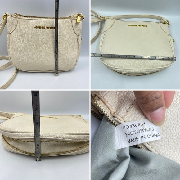 Adrienne Vittadini Handbag Womens Cross Body Shoulder Handbag Beige - Picture 6 of 16